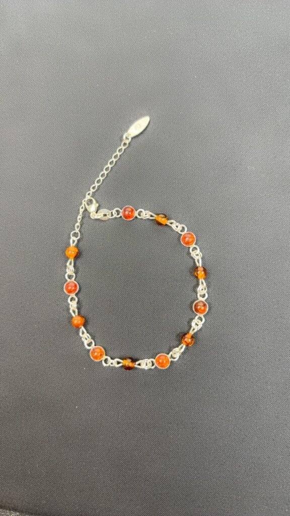 Starborn Carnelian Cabochon Bracelet in Silver