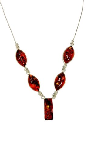 Vintage Silver Genuine Baltic Amber Necklace | Timeless Classic Jewelry, Antique-Inspired Design